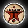 Vintage Texaco Star Green T gas station sign from USA, made in RGB neon color with white background.
