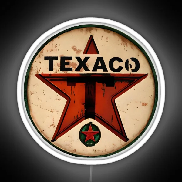 Texaco Star Green T Gas USA Made Vintage Garage RGB Neon Sign