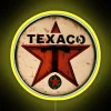 Vintage Texaco Star green neon sign in USA, T-Gas style, from the 1970s