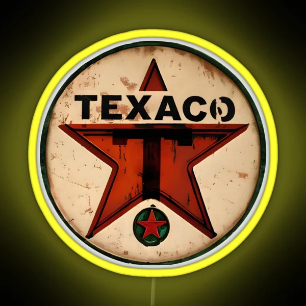 Texaco Star Green T Gas USA Made Vintage Garage RGB Neon Sign