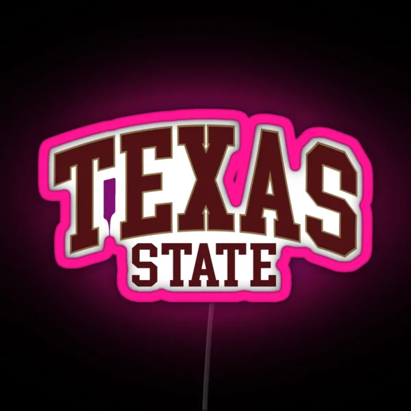 Texas State College Font Curved RGB Neon Sign