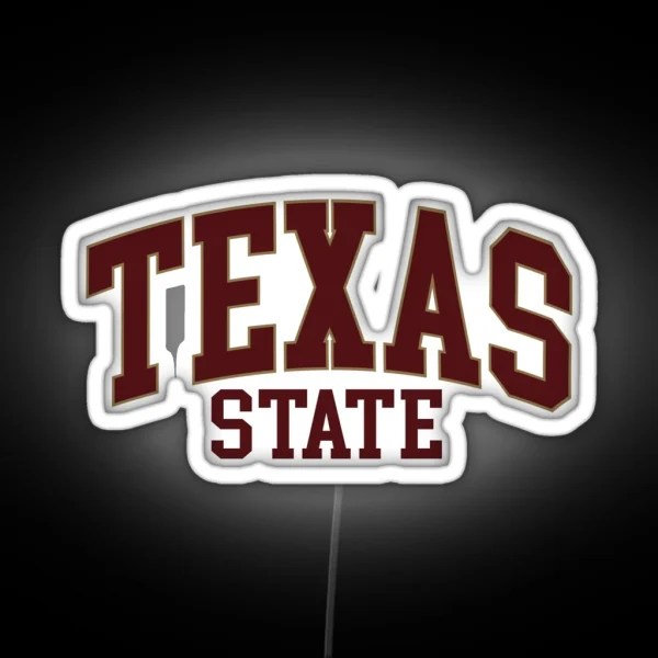 Texas State College Font Curved RGB Neon Sign