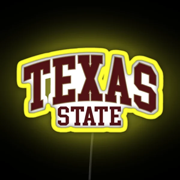 Texas State College Font Curved RGB Neon Sign