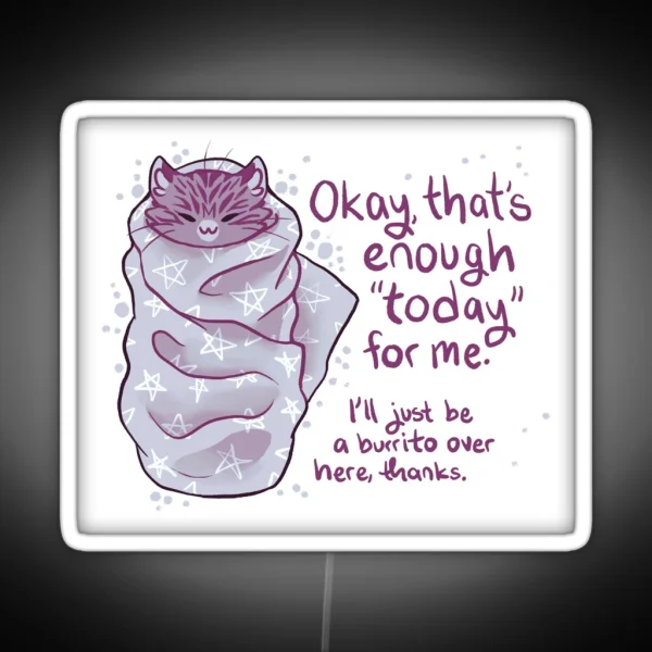 That S Enough Today For Me Purrito Burrito Cat RGB Neon Sign