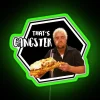 Glowing neon sign reading 'That's Gangster'