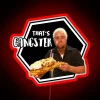 Glowing neon sign reading 'That's Gangster'