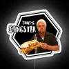 Neon RGB sign with bold, graffiti-style lettering reading "That's Gangster" in white against a dark background.