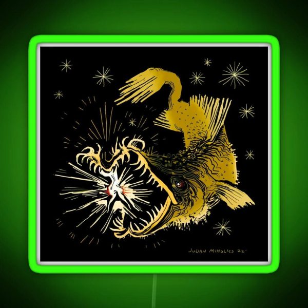 Thaumatichthys Binghami Anglerfish RGB Neon Sign