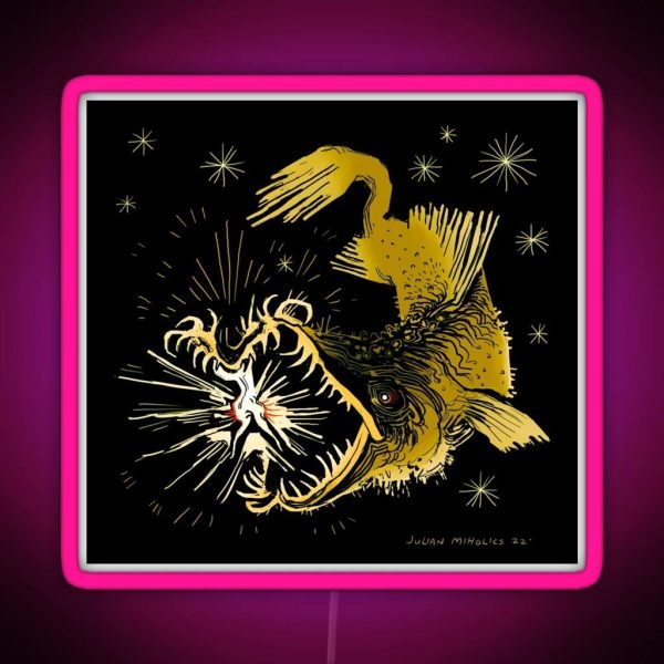 Thaumatichthys Binghami Anglerfish RGB Neon Sign