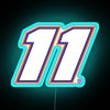 Denny Hamlin's NASCAR neon sign in blue RGB color scheme.