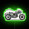 Neon sign with green digits reading 750 in a retro style