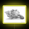 The angle of attack neon sign with yellow background