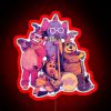Neon sign reading "Banana Splits" in bold, colorful letters with an RGB filter effect applied.