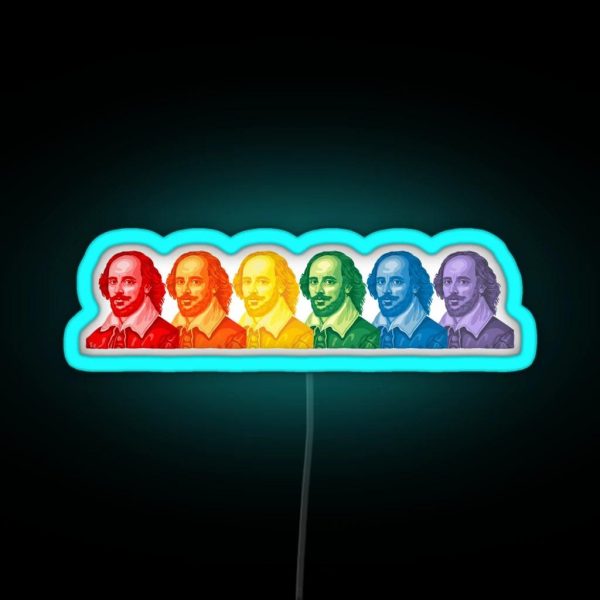 The Bard William Shakespeare All Over Print RGB Neon Sign