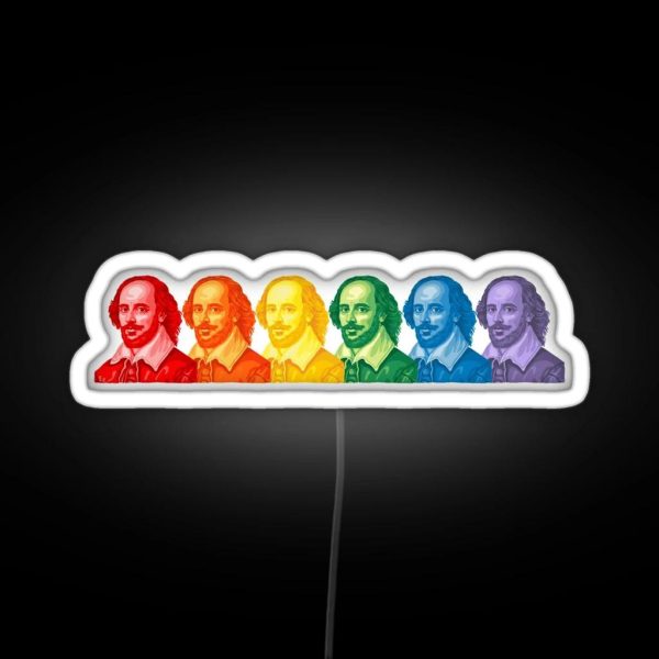 The Bard William Shakespeare All Over Print RGB Neon Sign