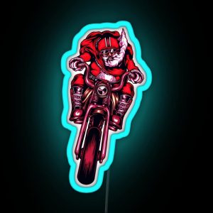 The Biker Santa Claus RGB Neon Sign