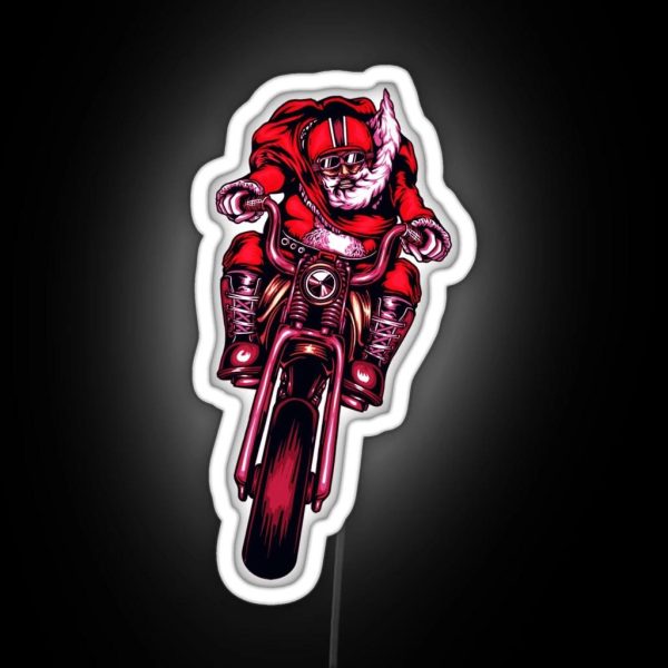 The Biker Santa Claus RGB Neon Sign