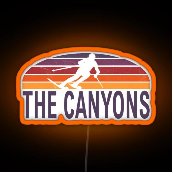 The Canyons Utah USA America Ski Resort Snowboard Snowboarding Winter Skiing Wear Led Hoodies Sweaters And Jumpers RGB Neon Sign