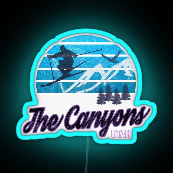 The Canyons Utah USA Ski Resort Snowboarding Winter Skiing Wear Led Hoodies Sweaters And Jumpers RGB Neon Sign