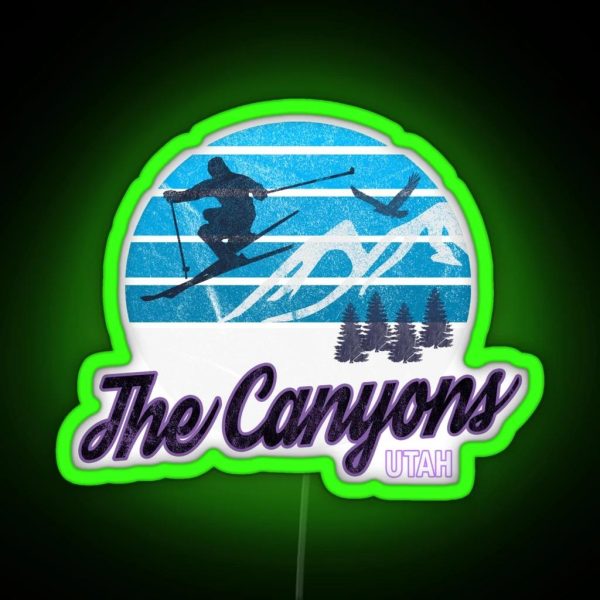 The Canyons Utah USA Ski Resort Snowboarding Winter Skiing Wear Led Hoodies Sweaters And Jumpers RGB Neon Sign