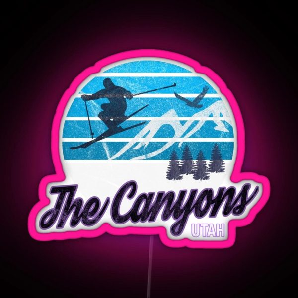 The Canyons Utah USA Ski Resort Snowboarding Winter Skiing Wear Led Hoodies Sweaters And Jumpers RGB Neon Sign