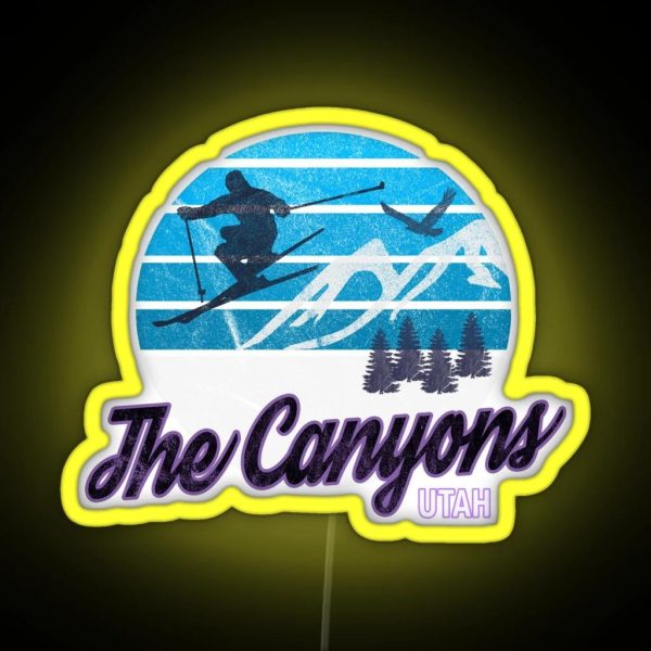 The Canyons Utah USA Ski Resort Snowboarding Winter Skiing Wear Led Hoodies Sweaters And Jumpers RGB Neon Sign