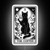 RGB Neon Sign Illustration of Coffee Tarot Card Gift for Cat Owners