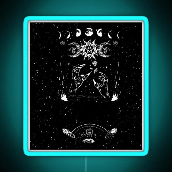 The Daughters Of Witch Glitter Black Zodiac RGB Neon Sign