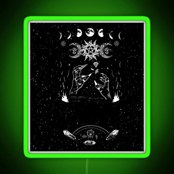 The Daughters Of Witch Glitter Black Zodiac RGB Neon Sign
