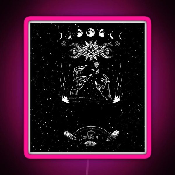 The Daughters Of Witch Glitter Black Zodiac RGB Neon Sign