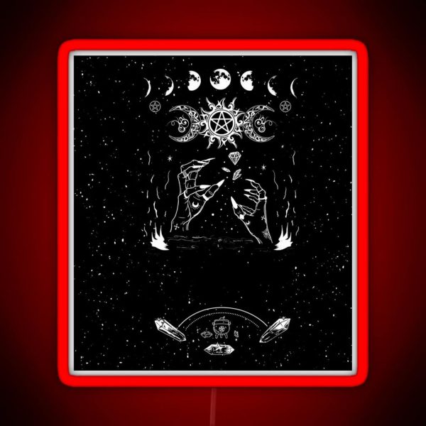 The Daughters Of Witch Glitter Black Zodiac RGB Neon Sign