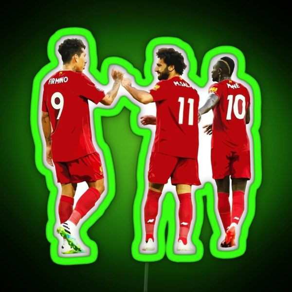 The Deadly Trio Firmino Salah Mane Liverpool FC RGB Neon Sign