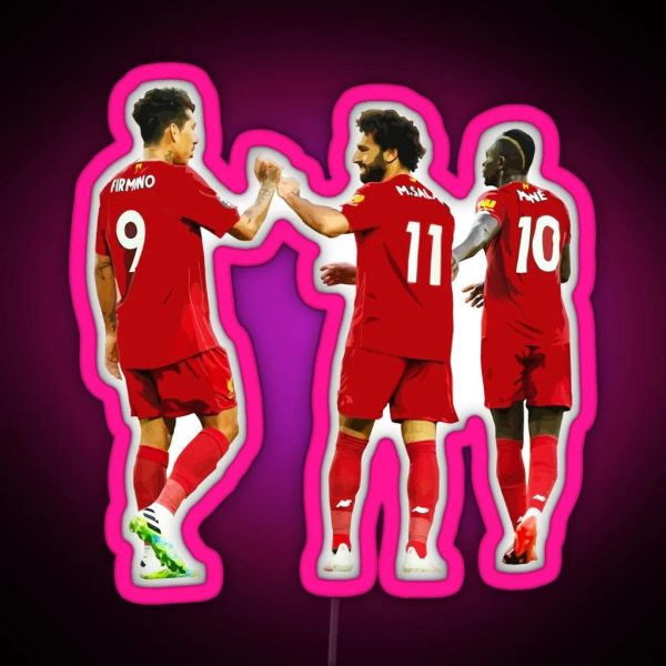 The Deadly Trio Firmino Salah Mane Liverpool FC RGB Neon Sign