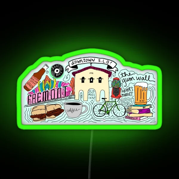 THE Downtown SLO Geofilter Led RGB Neon Sign