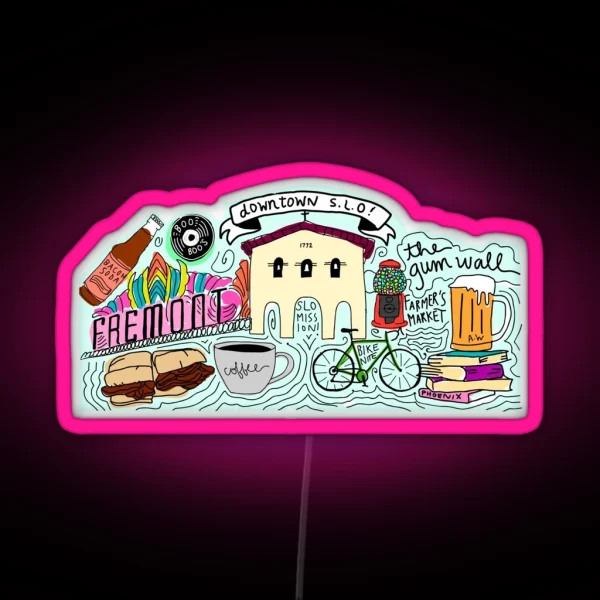 THE Downtown SLO Geofilter Led RGB Neon Sign