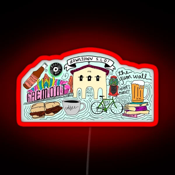 THE Downtown SLO Geofilter Led RGB Neon Sign