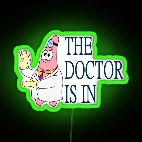 The Dr Is In Patrick Star RGB Neon Sign
