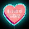 Neon sign featuring The Duke of Hastings in a blue color scheme.