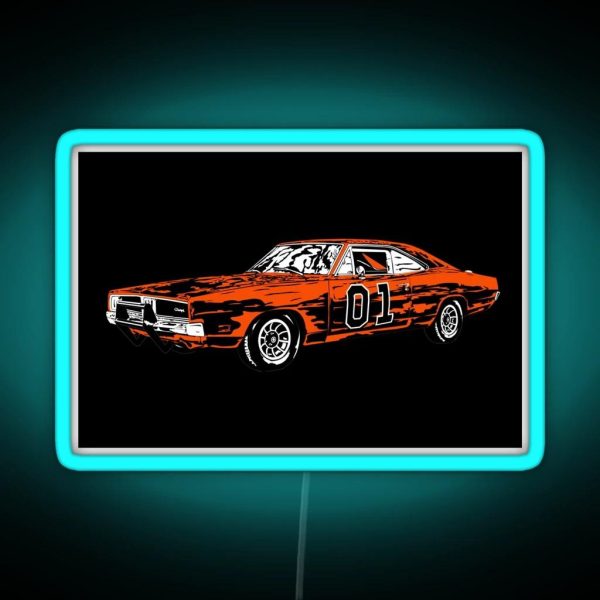 The Dukes Of Hazzard General Lee RGB Neon Sign