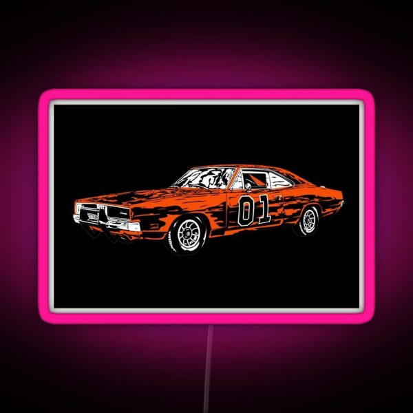 The Dukes Of Hazzard General Lee RGB Neon Sign