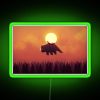 Neon sign with glowing green letters displaying 'The End of All Things'