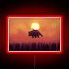 Neon sign with glowing red lettering reading 'The End of All Things'