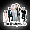 Bridgerton family neon sign with colorful love gift in white background