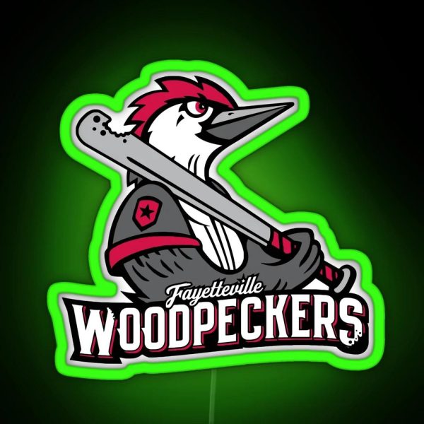 The Fayetteville Woodpeckers Logo RGB Neon Sign