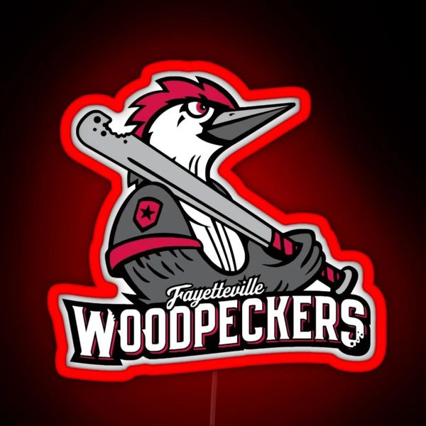 The Fayetteville Woodpeckers Logo RGB Neon Sign