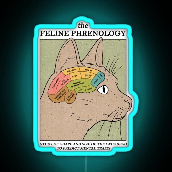 The Feline Phrenology RGB Neon Sign