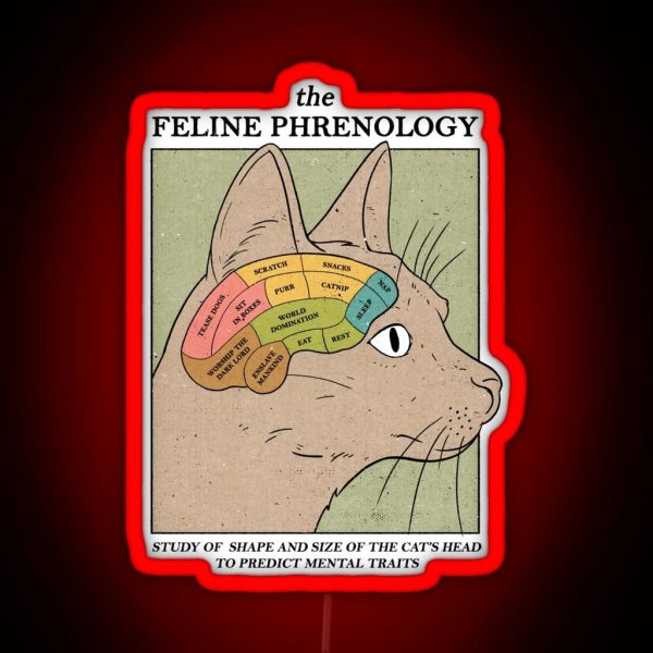 The Feline Phrenology RGB Neon Sign