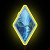 Group of adventurers departing on a perilous journey in a fantasy world, surrounded by neon lights.