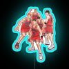 RGB neon sign depicting the first slam dunk in a blue hue.