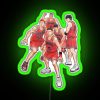 RGB neon sign with the first slam dunk logo in a bright green color scheme.